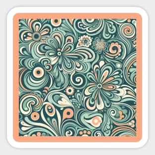 Abstract Floral Design in Greens Sticker